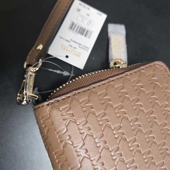 NWT Michael Kors  womens jet set Continental camel full zip wallet - Picture 5 of 10